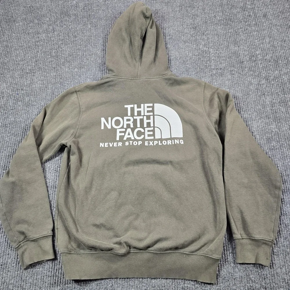 The North Face‎ Hoodie Mens Small Green Pullover Sweatshirt Logo Fleece